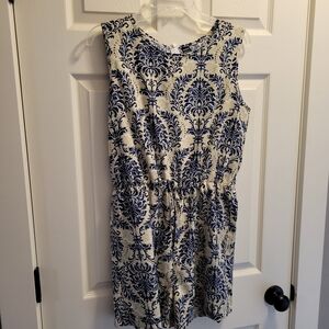 SHEIN Blue and Cream Floral Dress